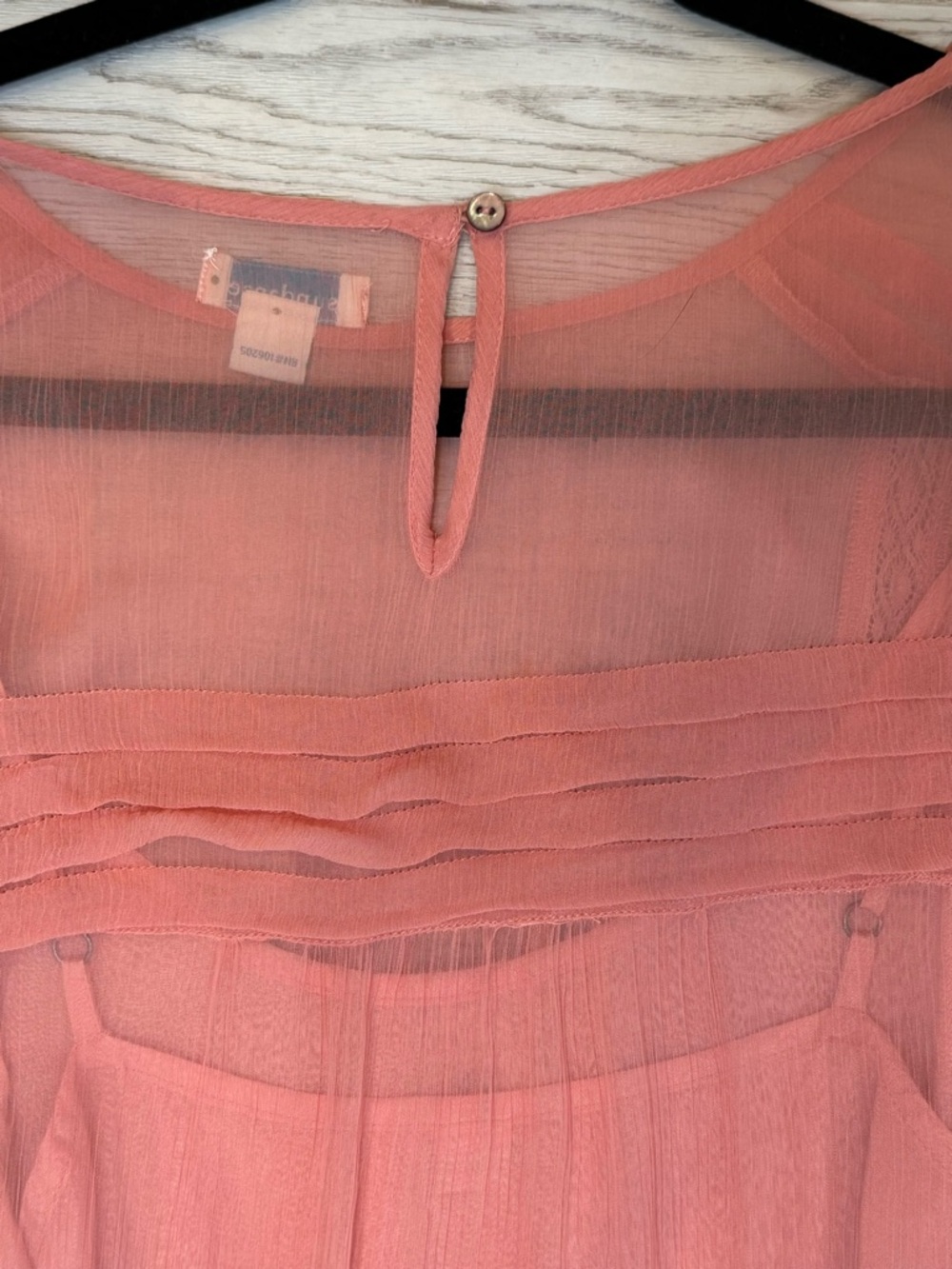 Sundance Rosalie Tucked & Tiered Crepe Coral Women’s size M Cottagecore - Picture 7 of 14